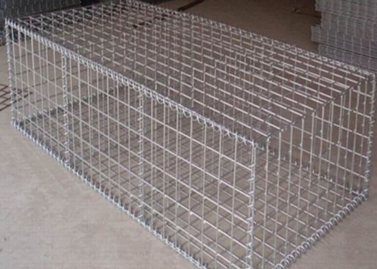 Boîte en gabions de clôture soudée à la traction en fil d'acier allié avec revêtement en PVC à double couche